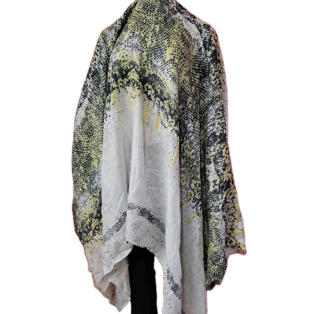 BARBARA BUI ~ Python Print Wrap Scarf Yellow/gray… - image 1
